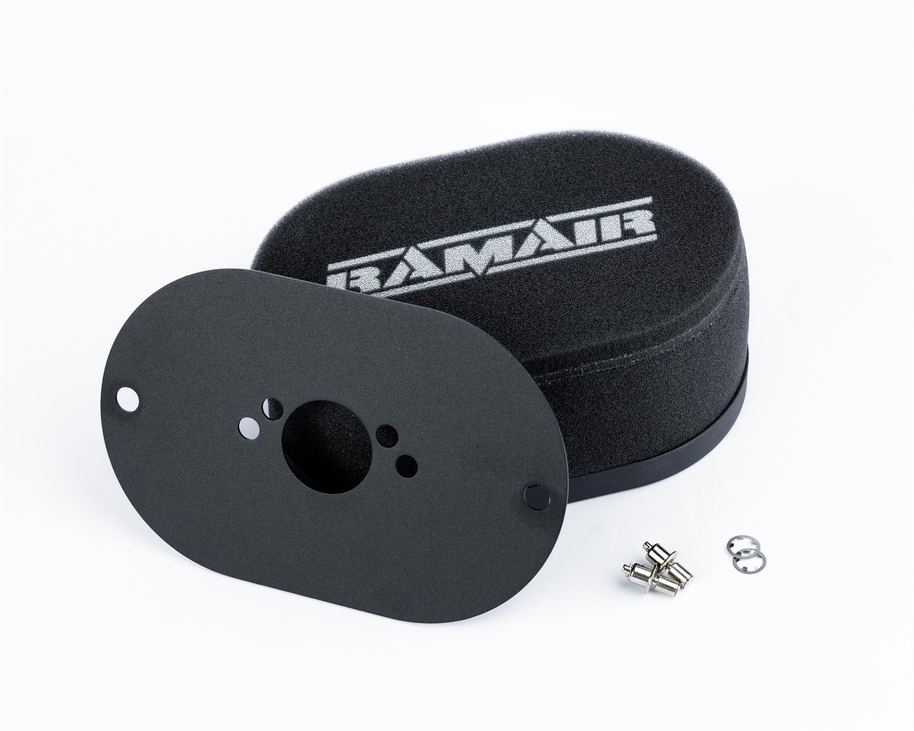 Ramair Carburettor Foam Air Filter with Baseplate to fit SU HS2 1.25in (32mm Mini Offset) - 100mm Internal Height