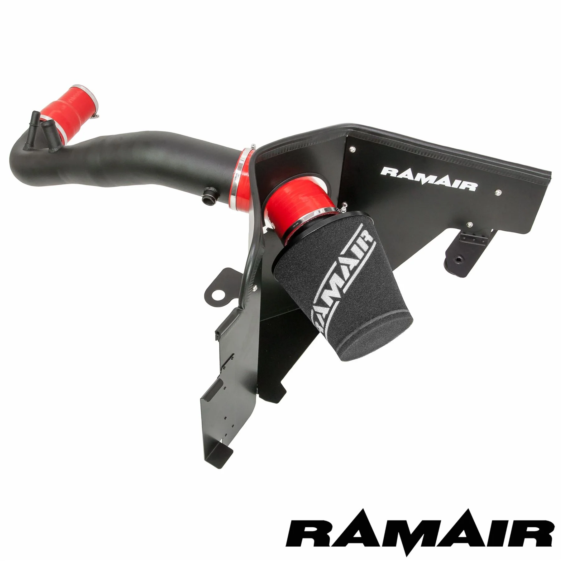 Ramair Performance Foam Induction Kit for 2.3 Ecoboost Ford Mustang - Red Hose