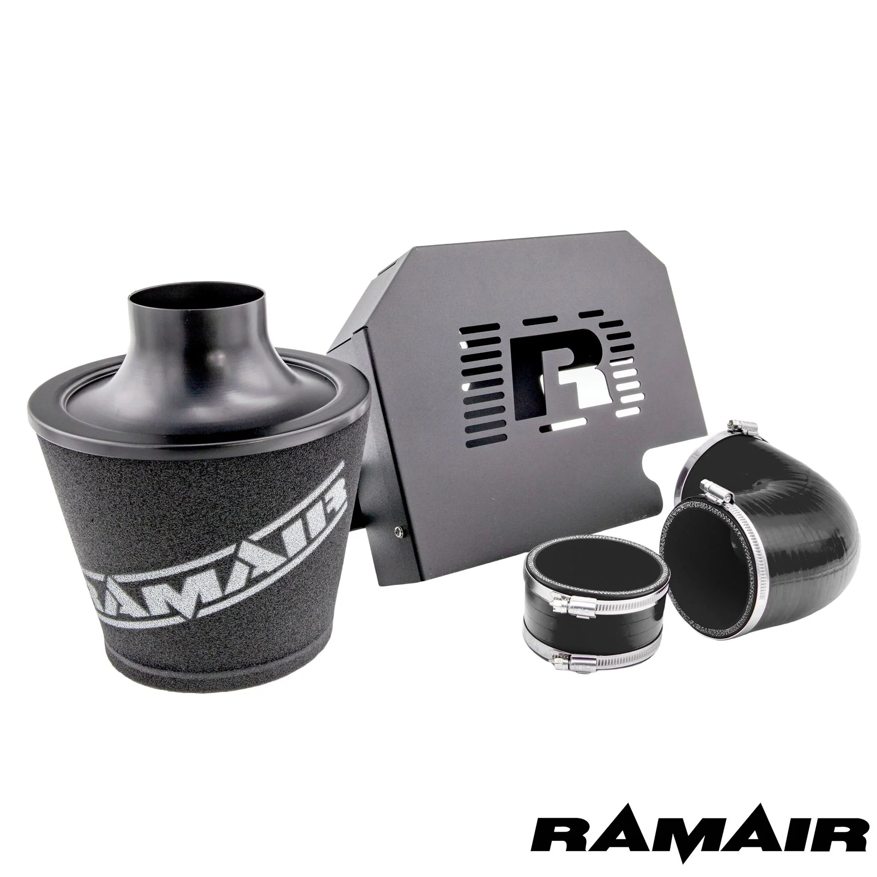 Ramair Performance Foam Induction Kit for MK2 Focus ST with ECU Holder - Black Hoses
