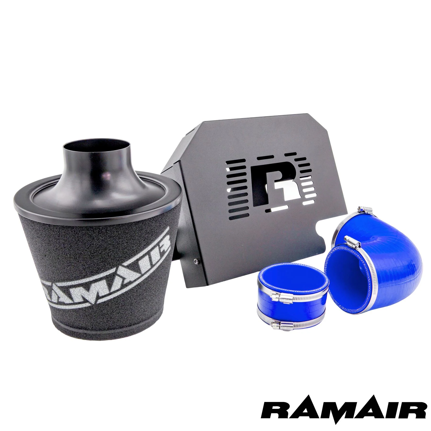 Ramair Performance Foam Induction Kit for MK2 Focus ST with ECU Holder - Blue Hoses