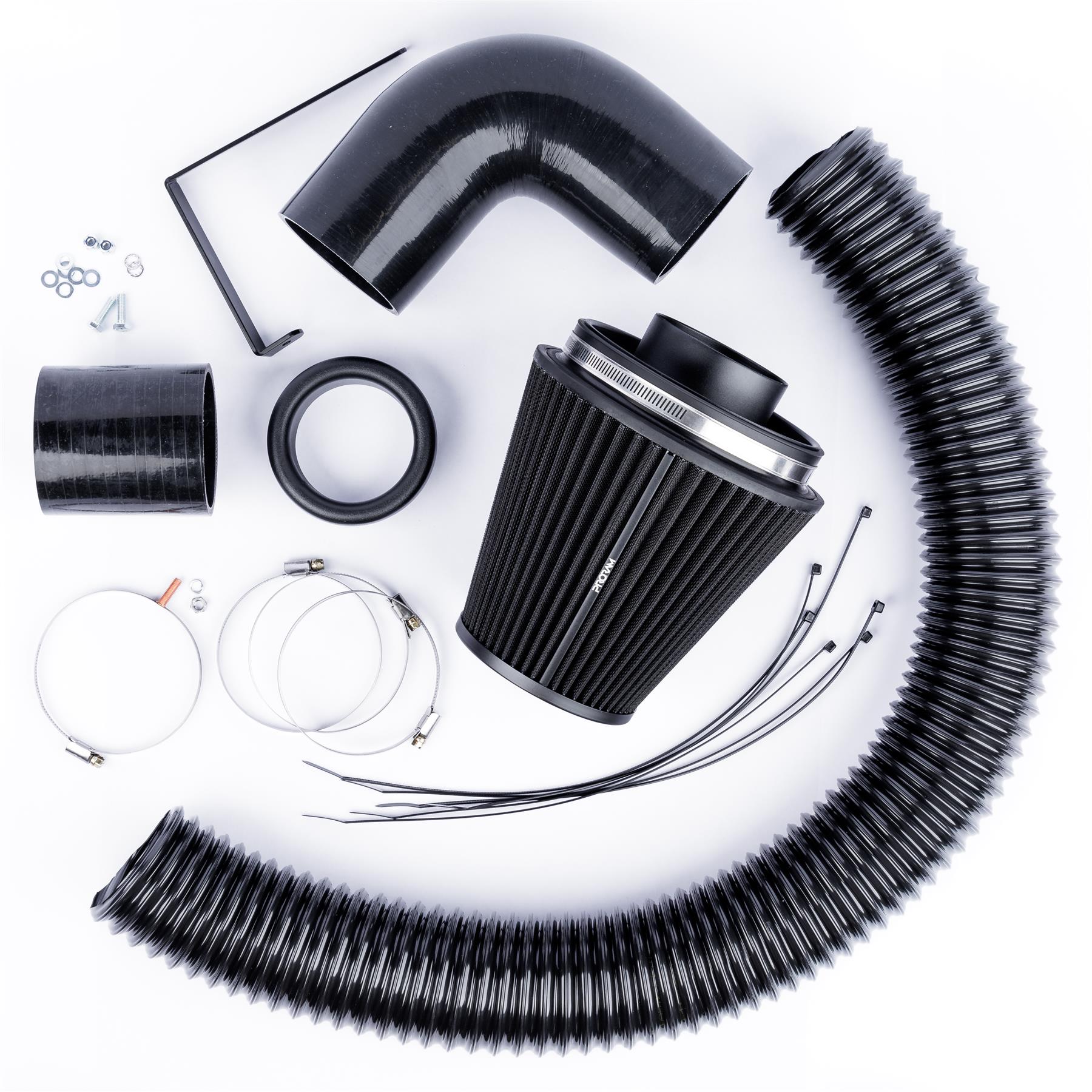 Ramair Performance Pleated Induction Kit for VW MK5 Golf R32 3.2 V6 - Black Hoses