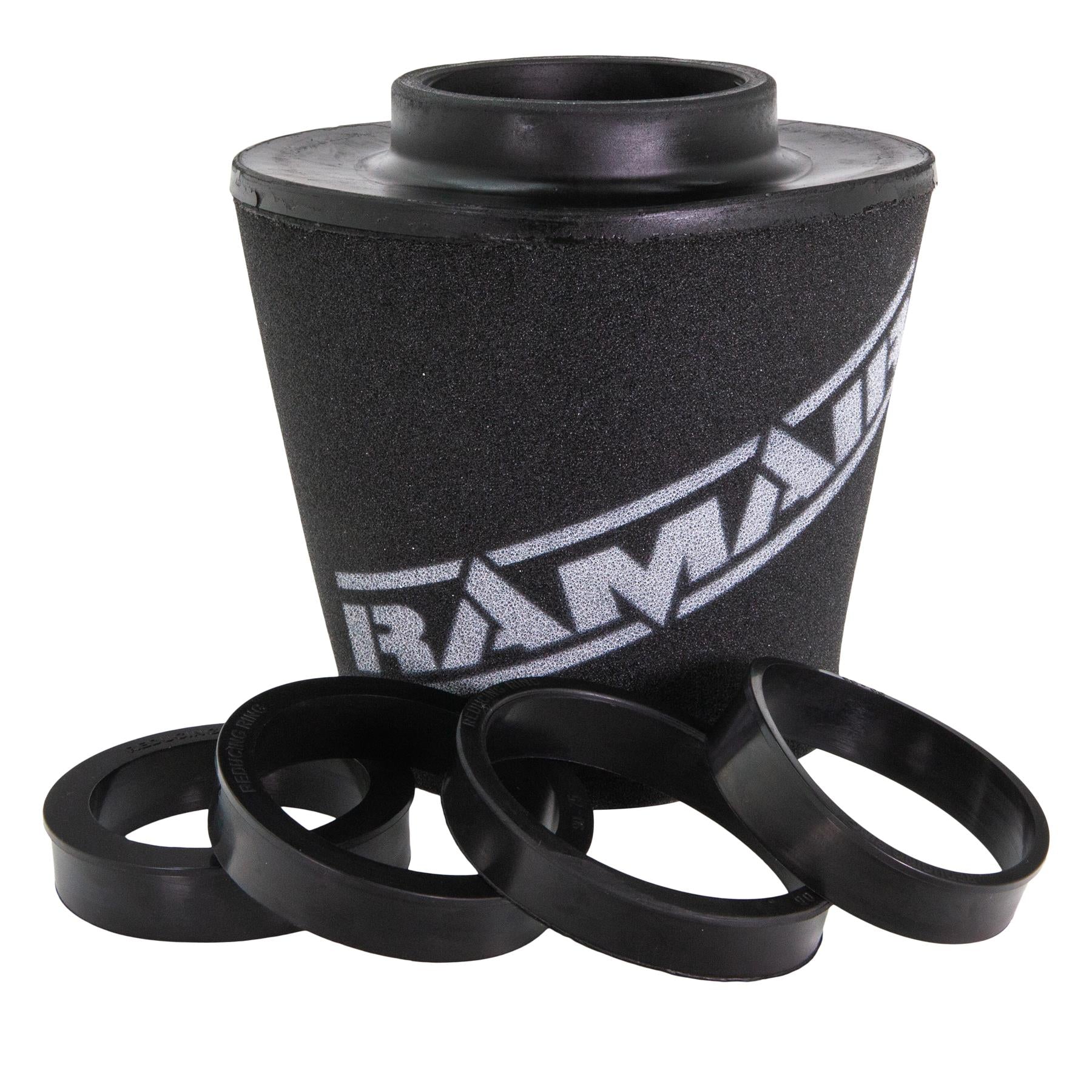 Ramair Ramair Foam 70 - 90mm (2.75inch - 3.5inch) ID Neck Polymer Base Neck Cone Air Filter with Reducing Rings