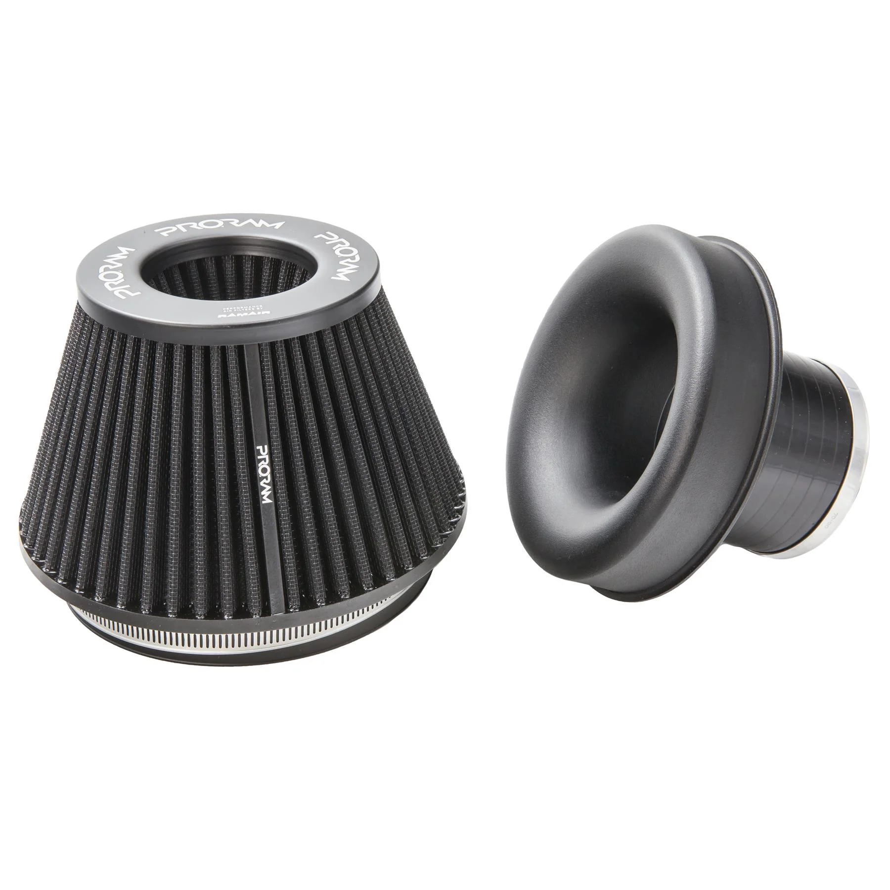Ramair Ramair Pleated 102mm (4inch) ID Neck Medium Cone Air Filter with Velocity Stack and Coupling