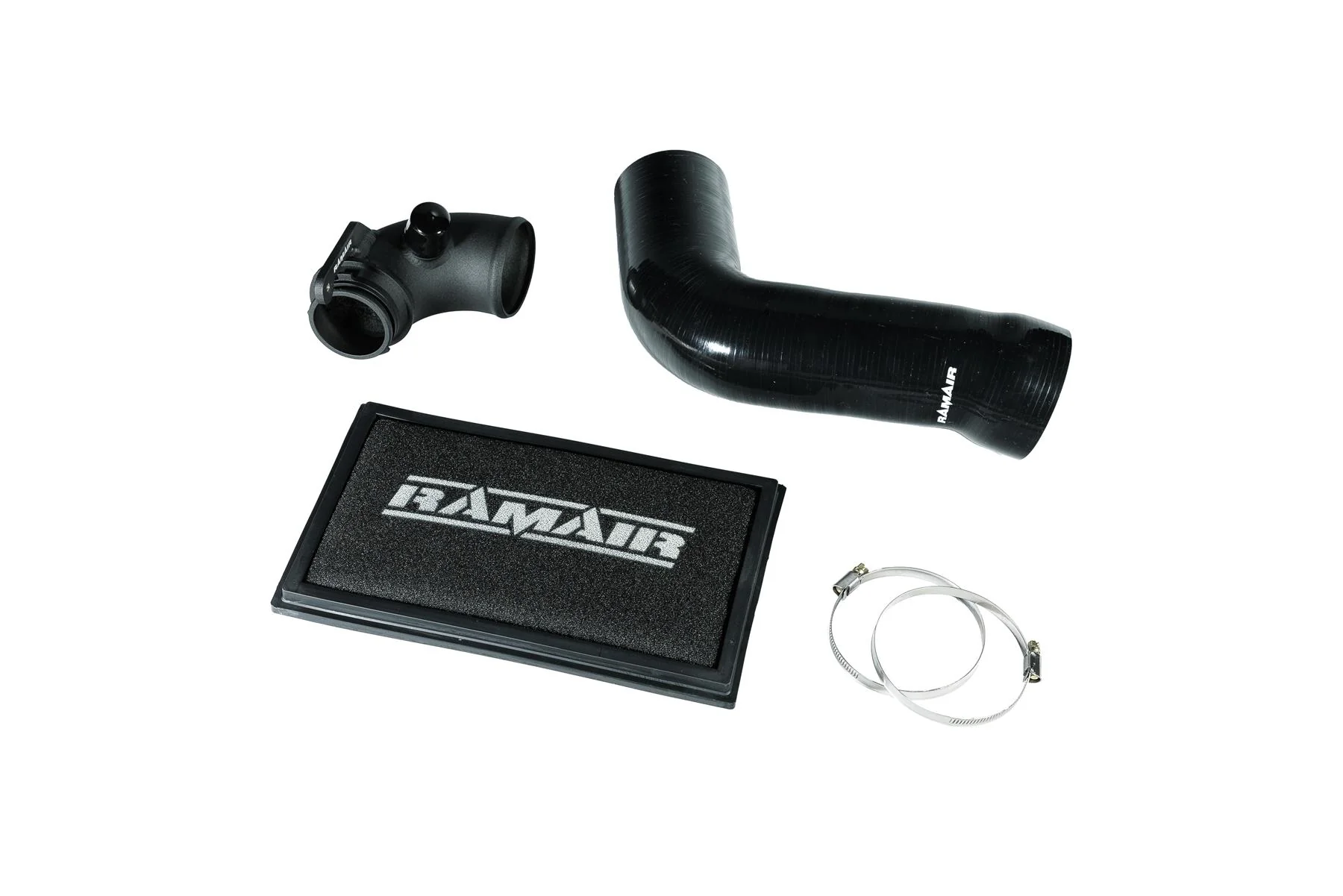 Ramair RPF-3129-RIP-BK-TI - Panel Air Filter Intake Pipe Air Hose & Turbo Elbow - A3 S3 TSI MQB