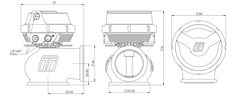 WG45 HyperGate45 GenV 45mm External Wastegate by Turbosmart - Image 3
