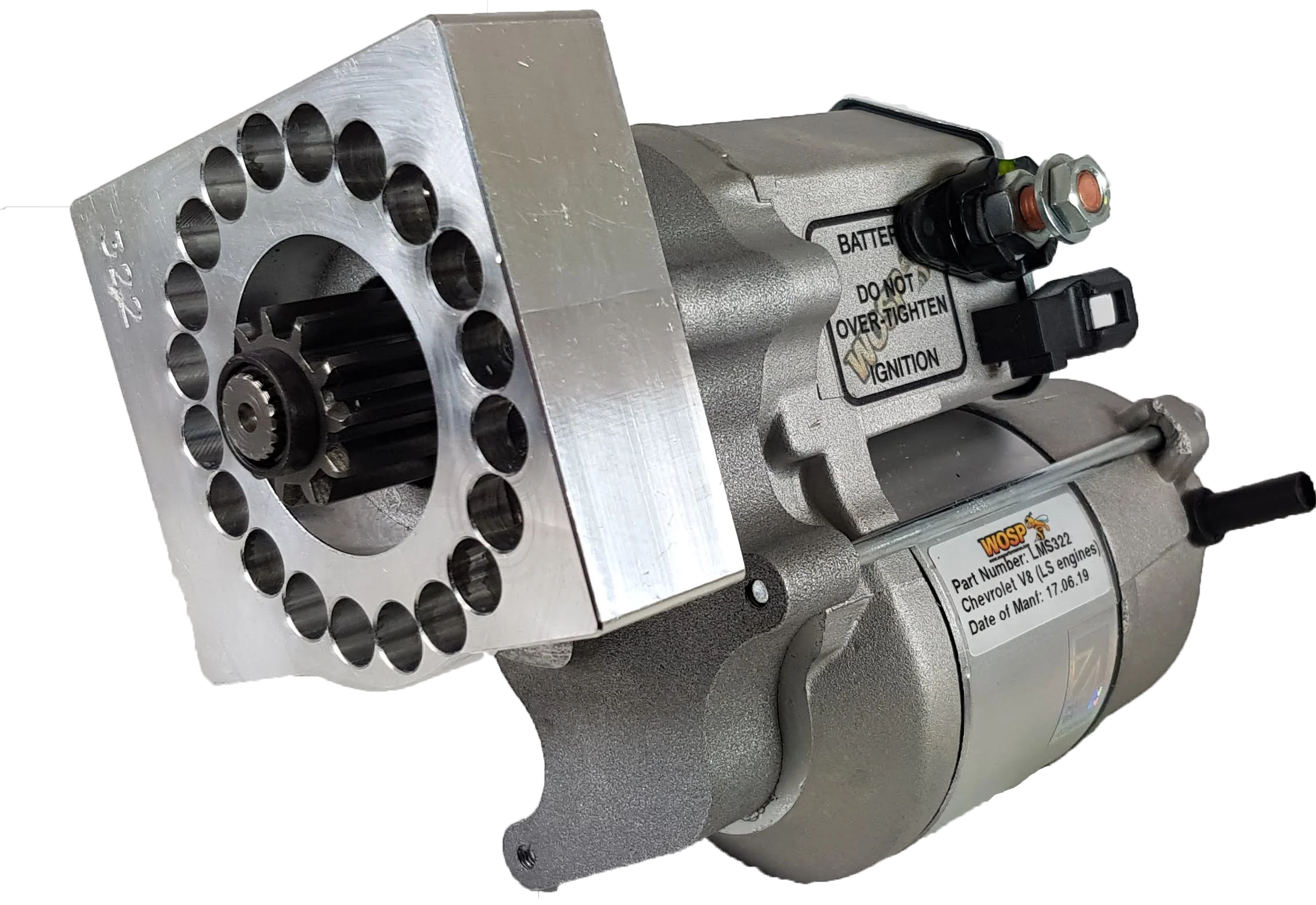 Wosp Chevrolet LS pad mount LH (motor underneath) high torque starter motor (LMS322)