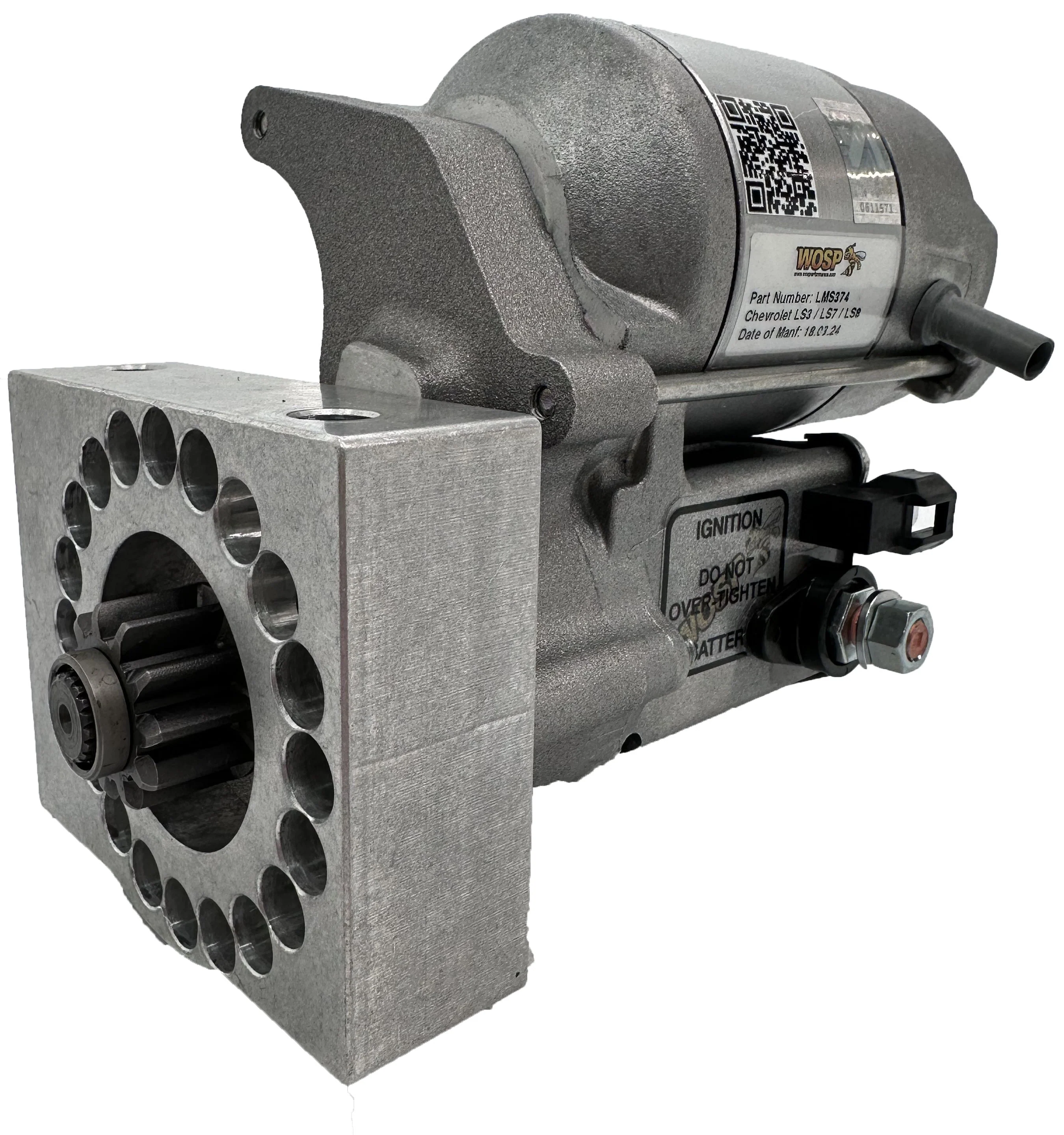 Wosp Chevrolet LS pad mount RH (motor on top) high torque starter motor (LMS374)