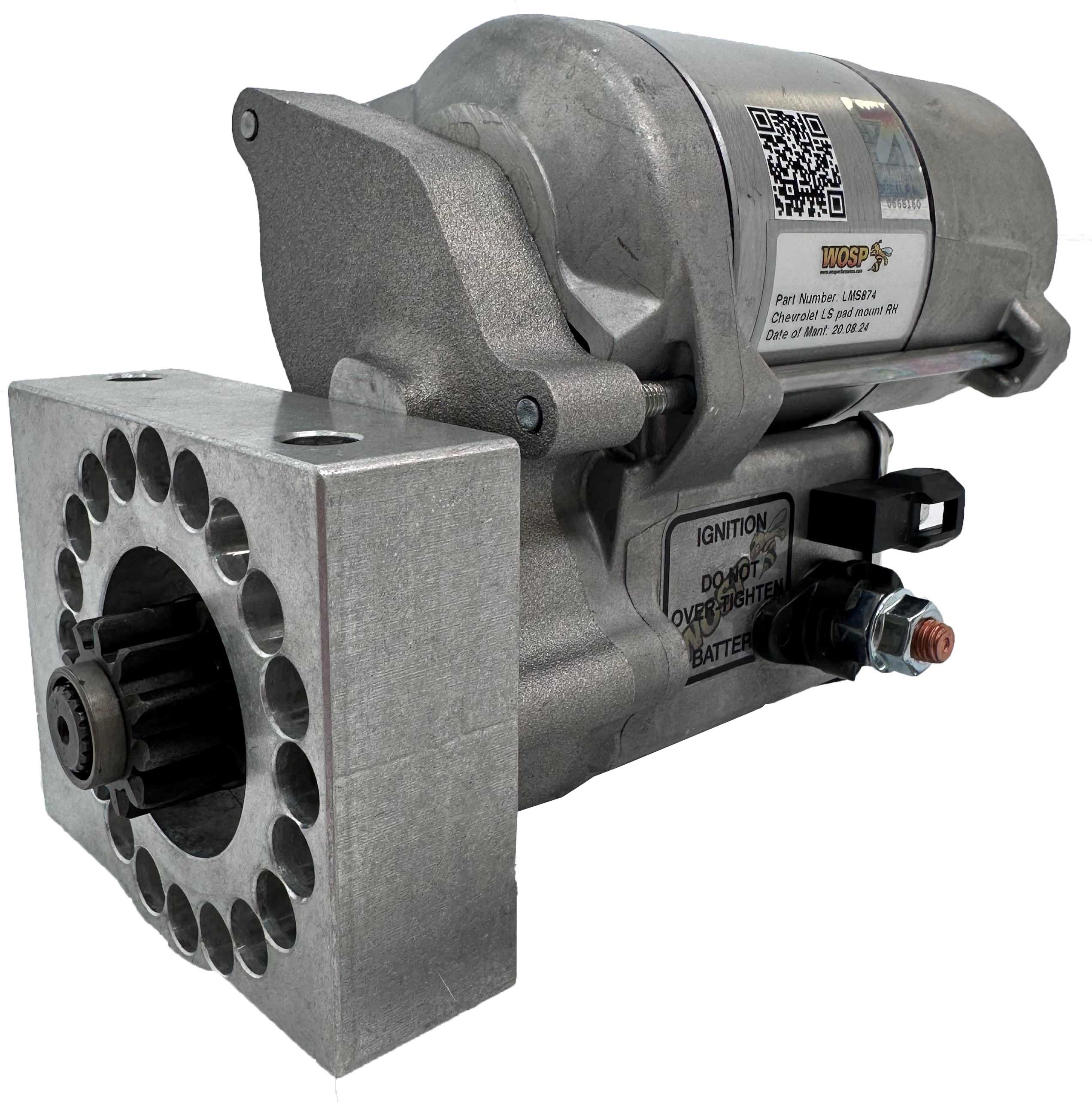 Wosp Chevrolet LS pad mount RH (motor on top) super-duty starter motor (LMS874)