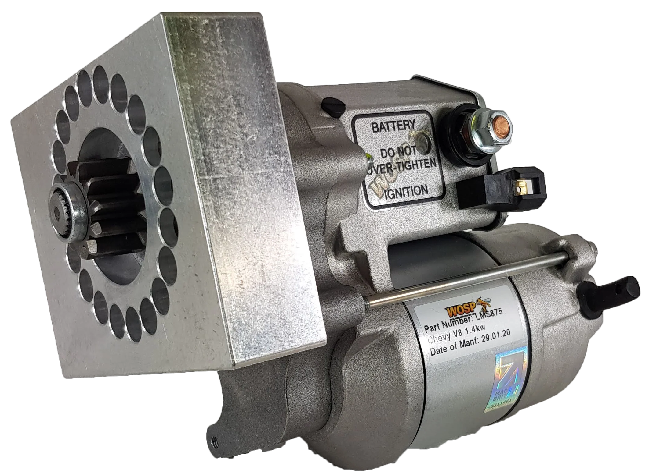 Wosp Chevrolet V8 & straight 6 parallel hole pad mount LH (motor underneath) high torque starter motor (LMS875)