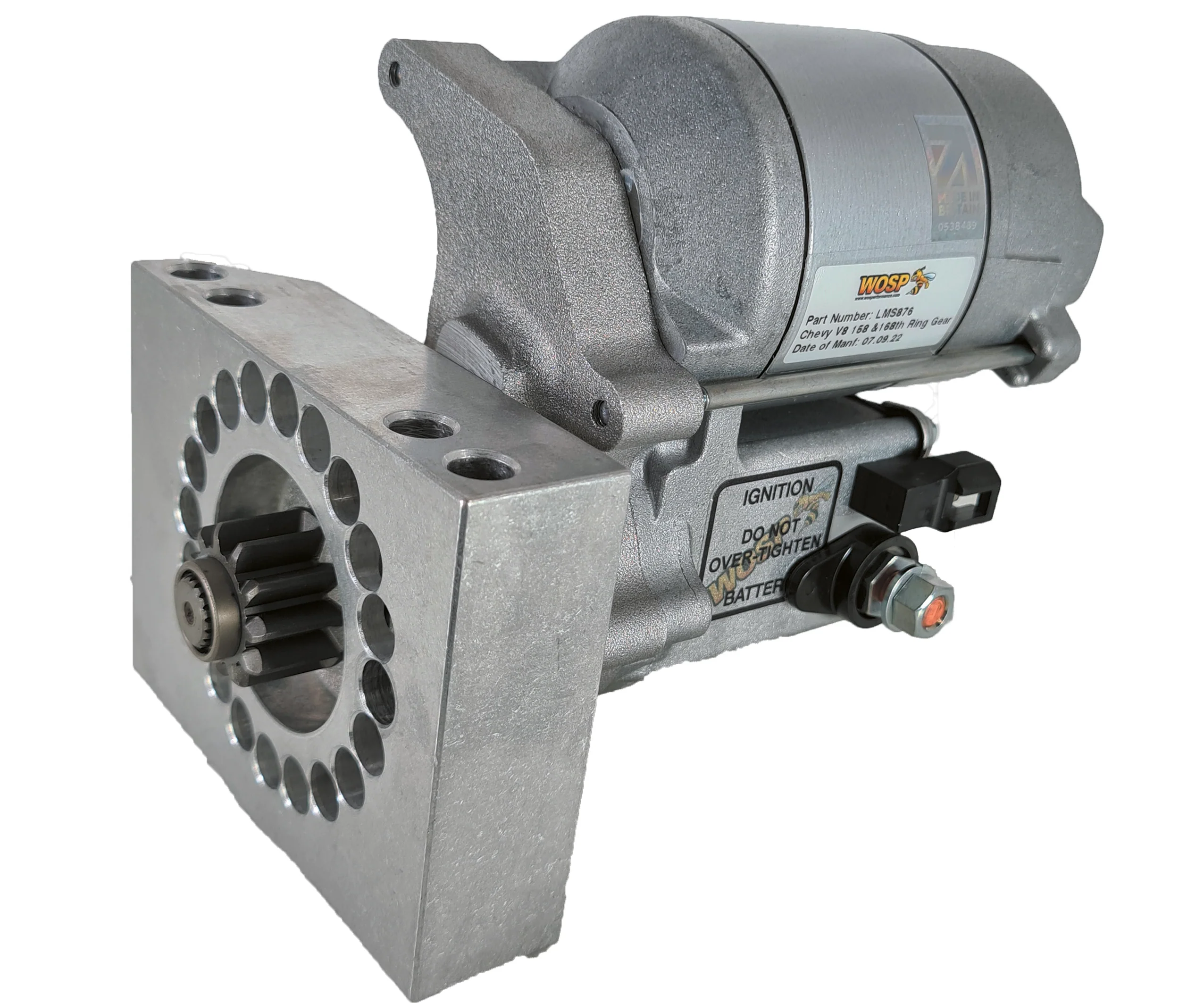 Wosp Chevrolet V8 & straight 6 parallel hole pad mount RH (motor on top) high torque starter motor (LMS876)