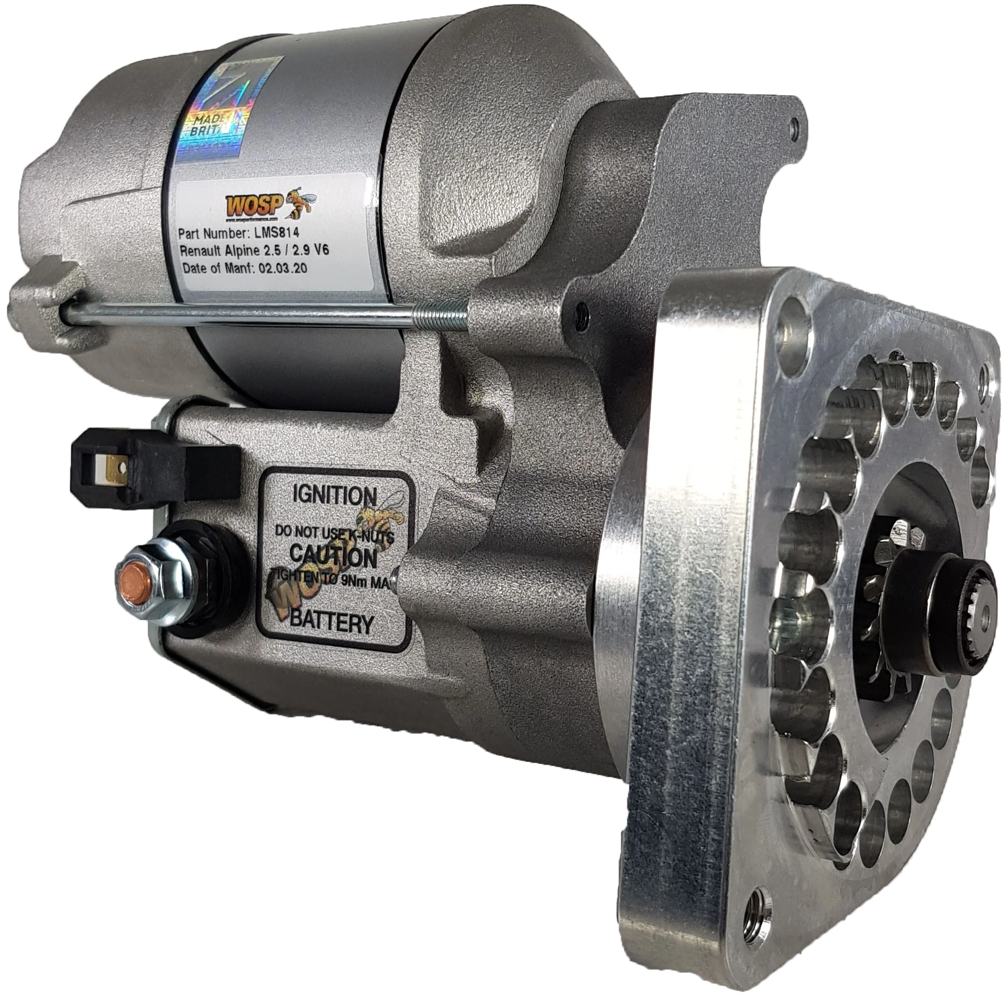 Wosp DMC DeLorean / Peugeot / Renault V6 high torque starter motor (LMS814)
