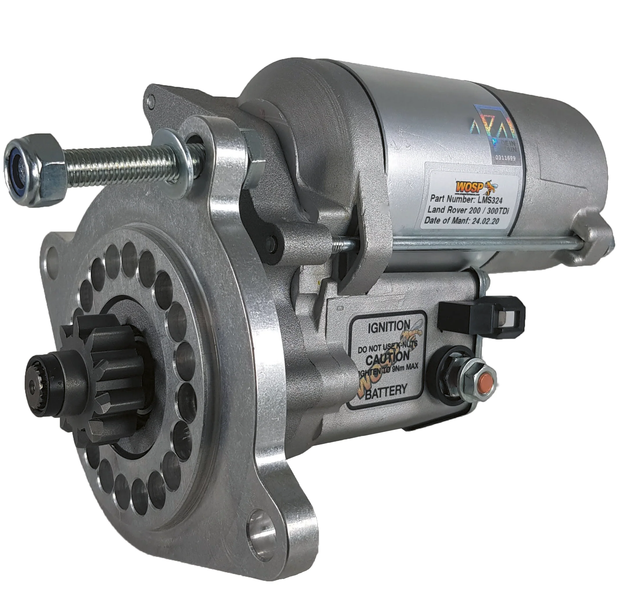 Wosp Land Rover 300 / 200TDi & 90 2.5D (12V) high torque starter motor (LMS324)
