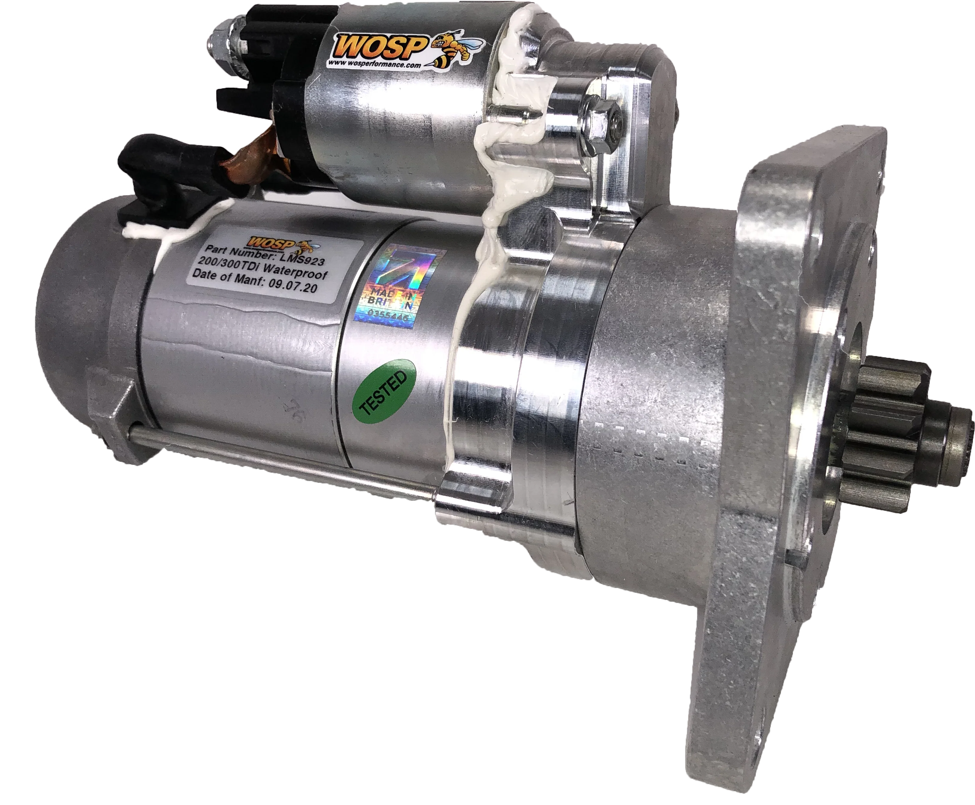 Wosp Land Rover 300 / 200TDi & 90 2.5D waterproof high performance starter motor (LMS923)